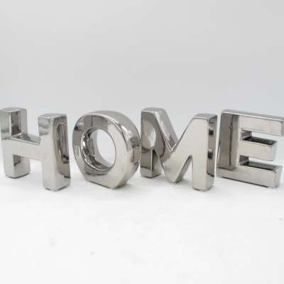 Huifa letter HOME titanium and electroplated silver plated home decorative