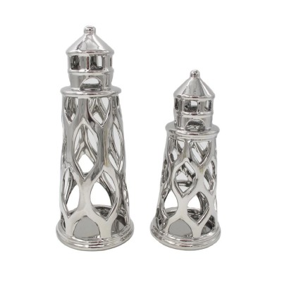 Huifa European Style Special Tower Candlestick Halloween Christmas Wedding Marriage Ceramic Candle Holder