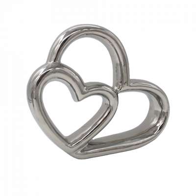 Huifa titanium and electroplated silver plated hollow out heart-shape wedding decoration