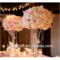 white rose and hydrangea Ferris Wheel flower arrangement for table top decoration