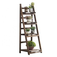 Wooden garden decor flower planter folding tiered ladder shelf holder